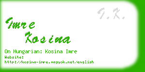 imre kosina business card